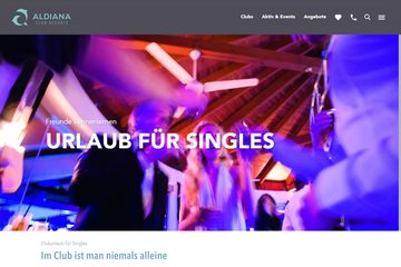 Screenshot der Aldiana-Website