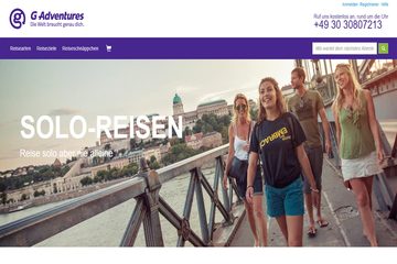 Screenshot der G Adventures-Website