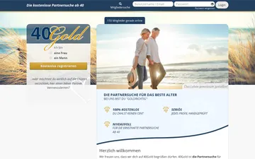 Screenshot der 40gold-Website