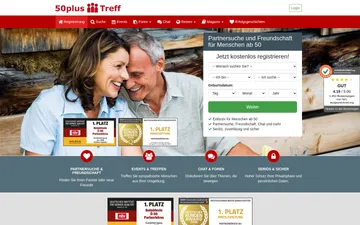 Screenshot der 50plus-Treff-Website