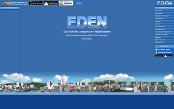 Screenshot der EdenCity-Website