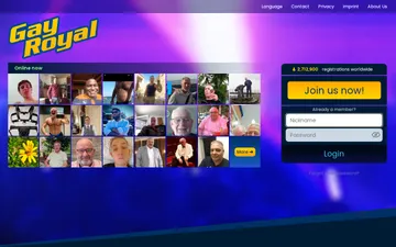 Screenshot der GayRoyal-Website