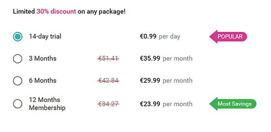 Screenshot der GibsMir Preise