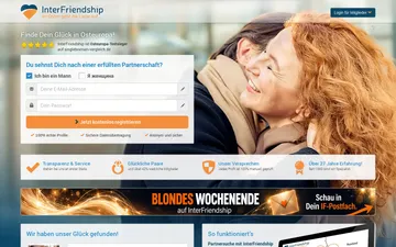 Screenshot der Interfriendship-Website