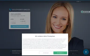 Screenshot der KultivierteSingles-Website