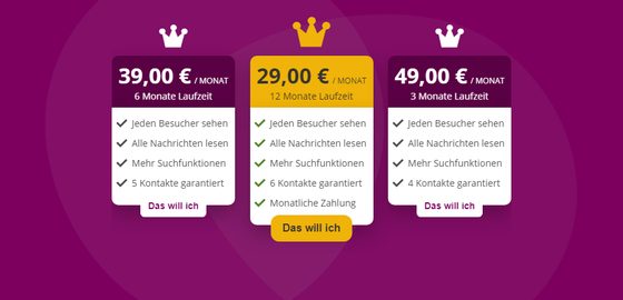 Screenshot der Lebensfreunde.de Preise