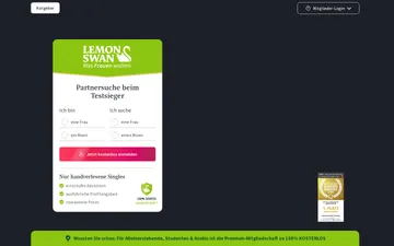 Screenshot der LemonSwan-Website