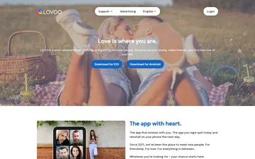 Screenshot der Lovoo-Website