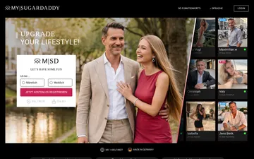 Screenshot der MySugardaddy-Website