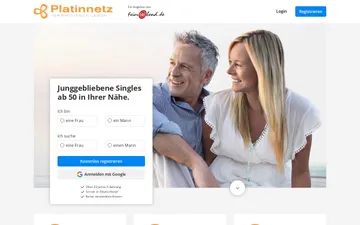 Screenshot der Platinnetz-Website