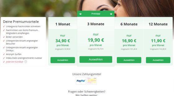 Screenshot der Sie sucht Sie Preise