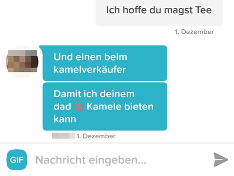 Tinder Anschreiben Kamele