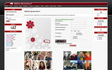 Screenshot der Willste Quatschen-Website