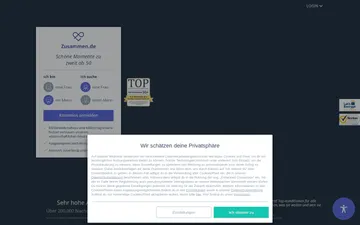 Screenshot der Zusammen.de-Website
