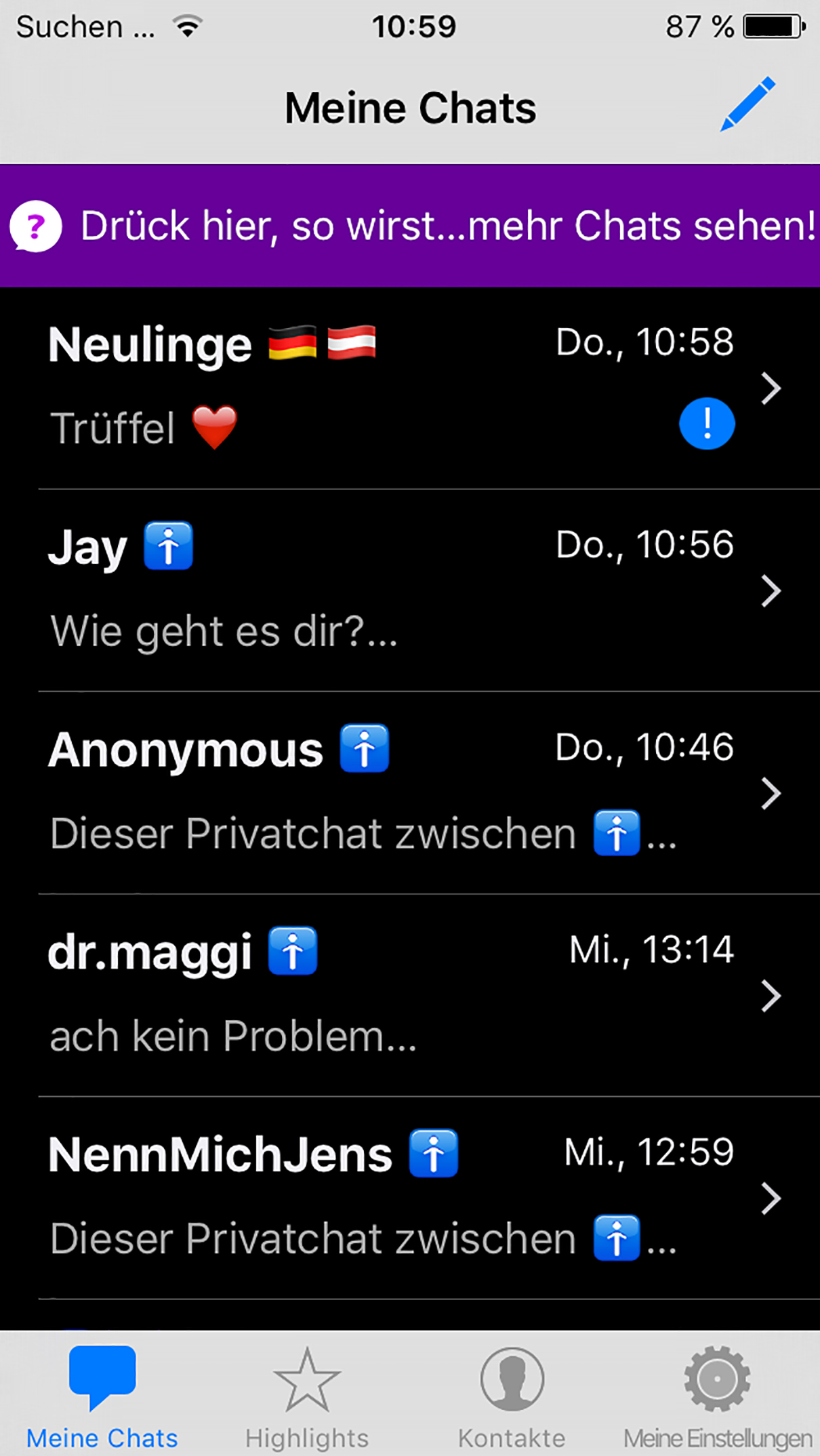 Anonymer dating-chatraum