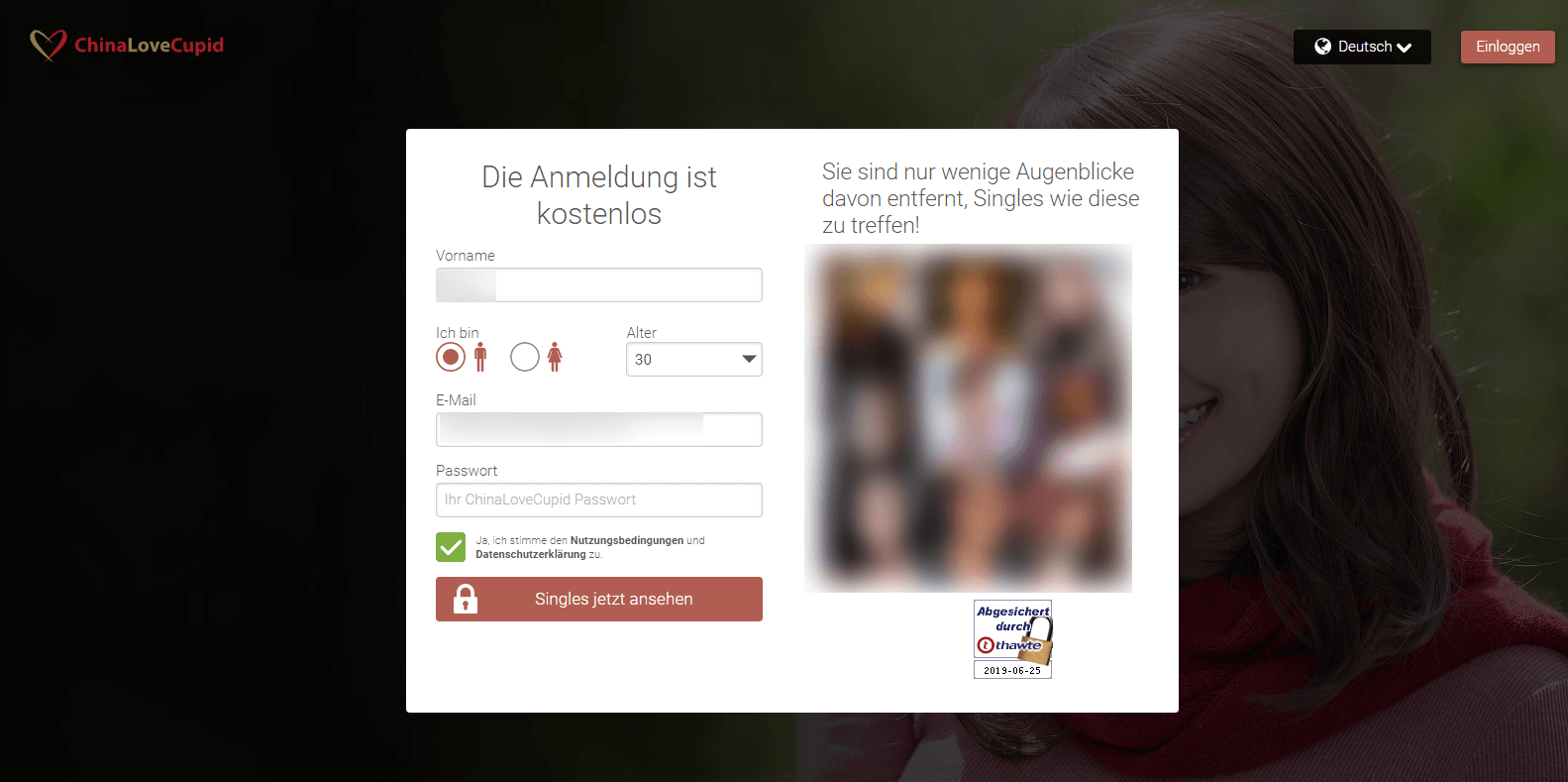 Chinalovecupid Test 2021 Singles Aus China Treffen Chinalovecupid is a leading chinese dating app connecting 1000s of chinese singles with their matches from all around the world. chinalovecupid