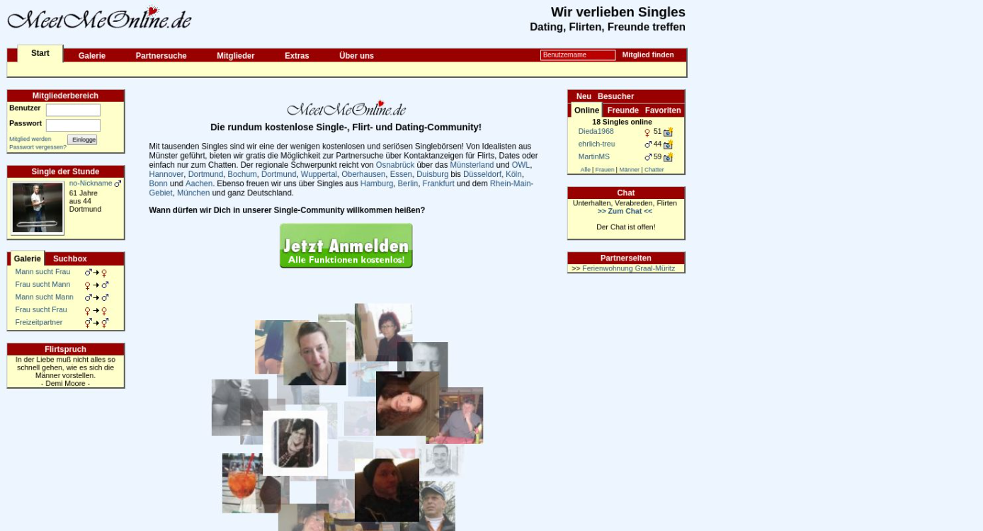 MeetMeOnline Startseite