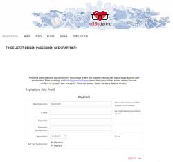 G33kdating Registrierung