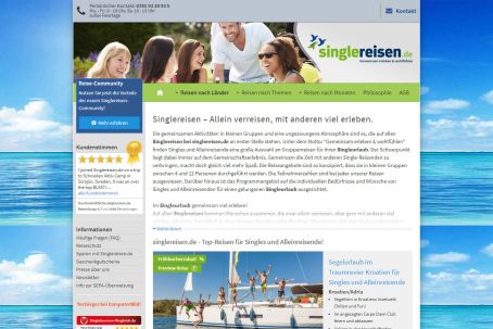 Singlereisen.de Homepage