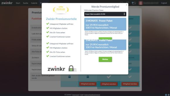 Zwinkr Premium Preise