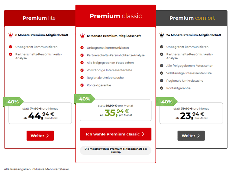 Parship profil löschen premium mitgliedschaft