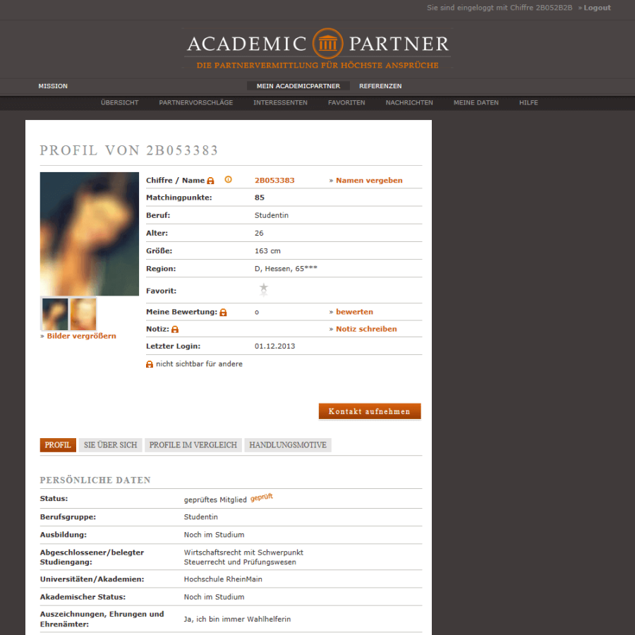 Partnervermittlung high class