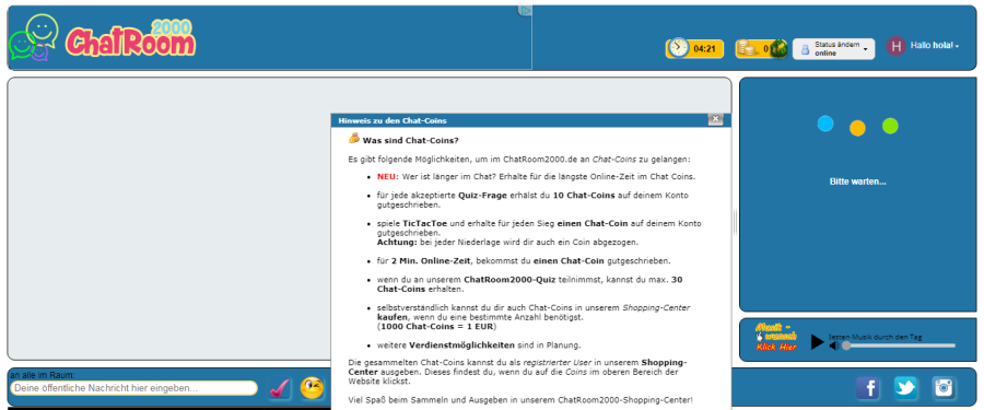 Titel Meilenstein erreicht Erste AndroidApp von Chatroom2000