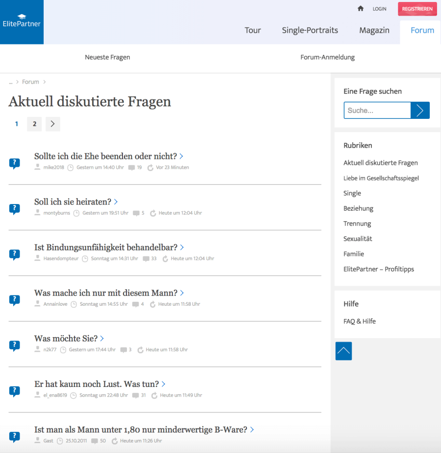Was Bietet Das Elitepartner Forum Zu Zweit De